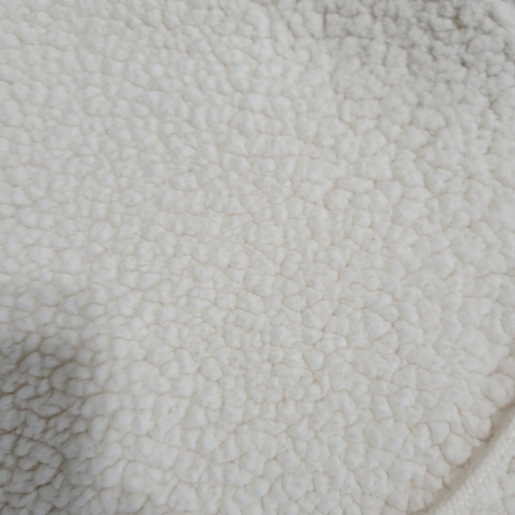 Champion Zip Up Teddy Jacket Cream Color Juniors Size Small - Picture 3 of 7